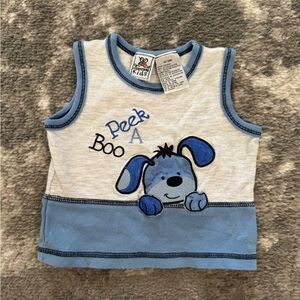 Vintage Broadway Kids “Peek a Boo” Dog Tank Top 6-9 Months